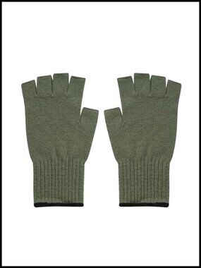 Merino Wool Fingerless Gloves Winter Liners Men Women